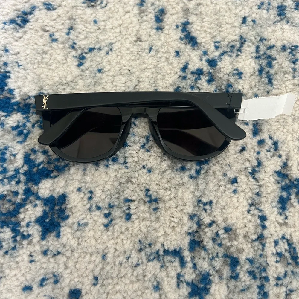 YSL Saint Laurent black acetate monogram sunglasses SL M15 black /grey/gold